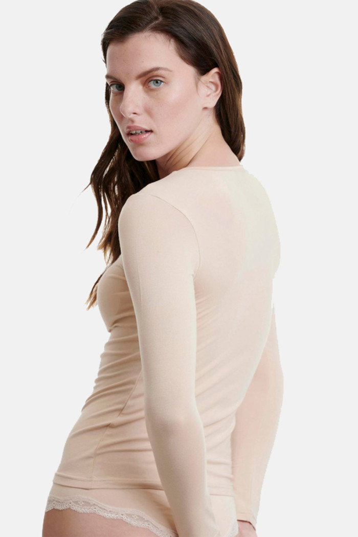 Long-sleeved open neck T-shirt WALK Bamboo W2204_19 BENZ