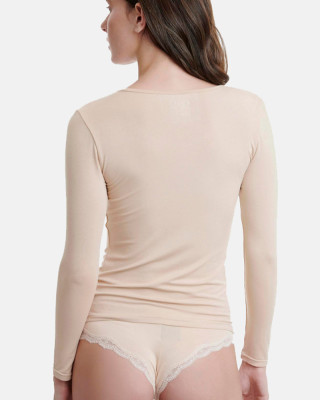Long-sleeved open neck T-shirt WALK Bamboo W2204_19 BENZ