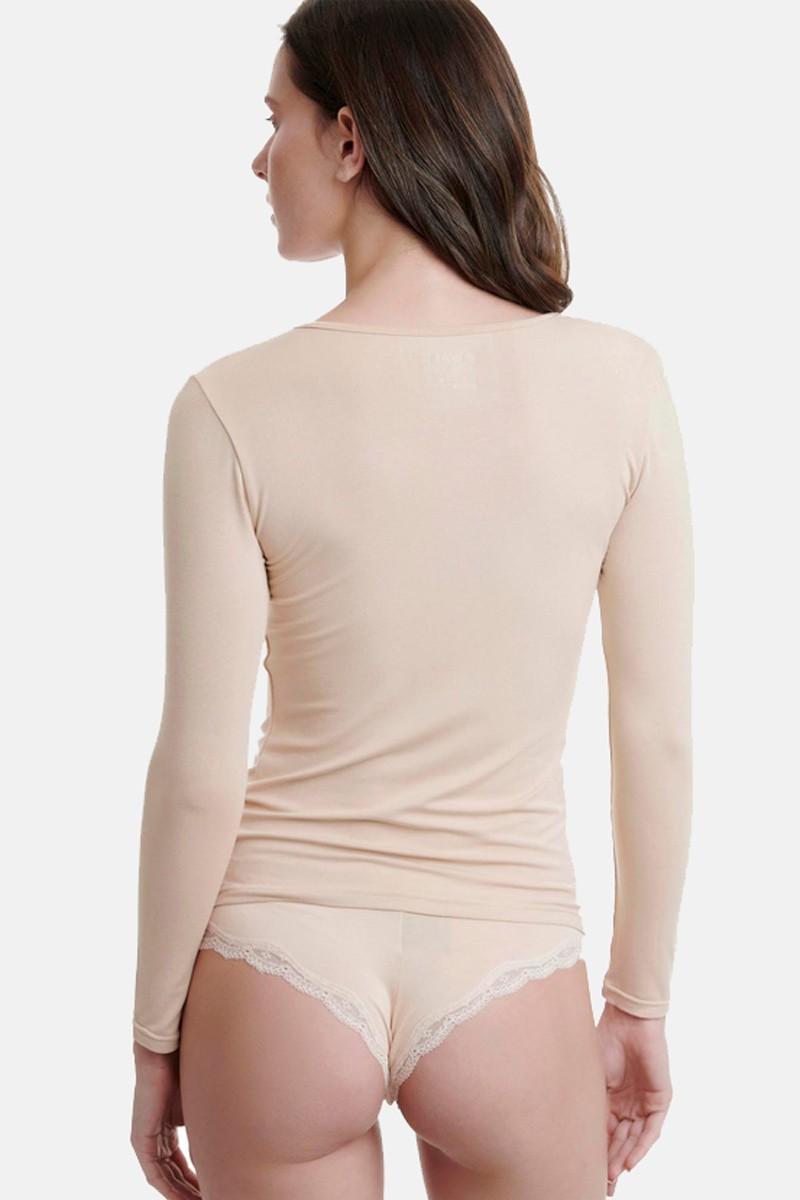 Long-sleeved open neck T-shirt WALK Bamboo W2204_19 BENZ