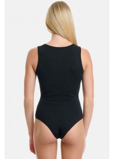 Elastic bodysuit with wide randa Bamboo WALK W2221_02 BLACK