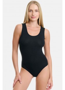 Elastic bodysuit with wide randa Bamboo WALK W2221_02 BLACK