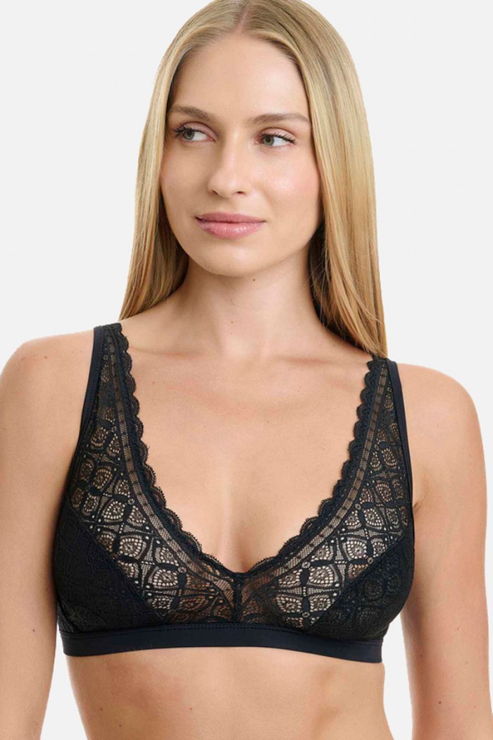 Triangle lace bra WALK BLACK W2241_02