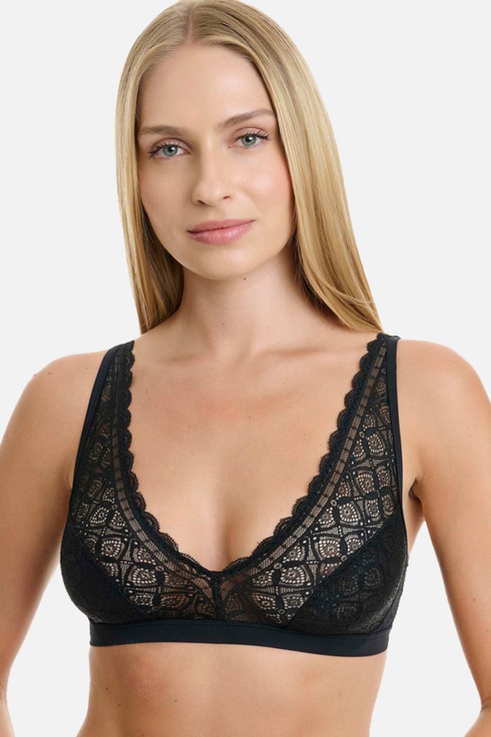 Triangle lace bra WALK BLACK W2241_02