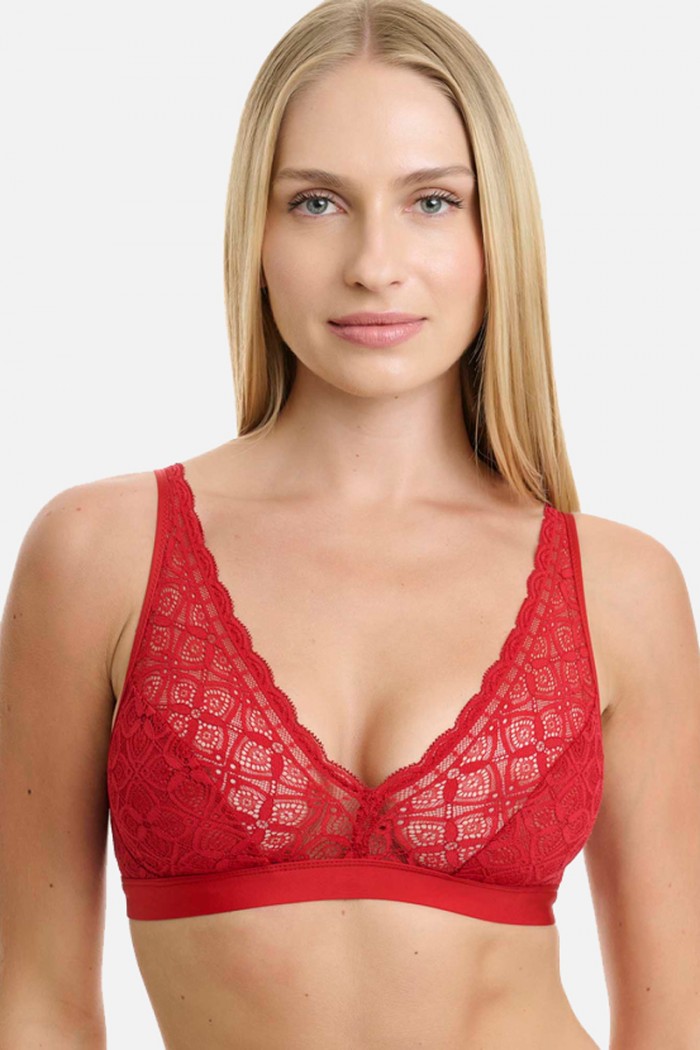 Triangular lace bra WALK RED W2241_44