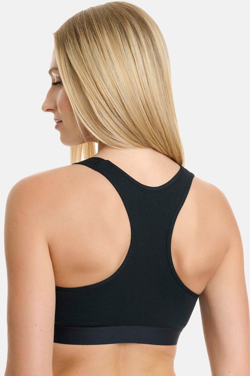 Cotton bralette with sports back WALK W2251-1 BLACK