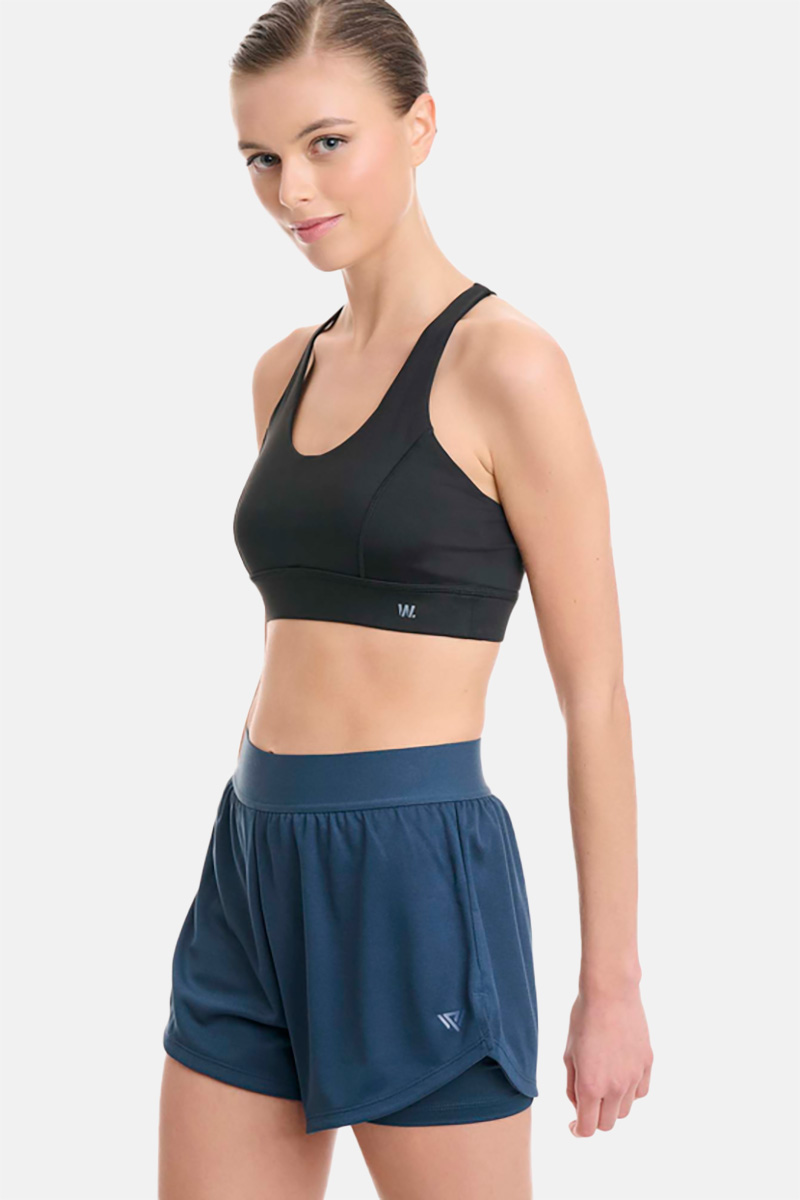 Sports shorts with inner leggings WALK 915-1 BLUE RAF Sports shorts with inner leggings WALK 915-1 BLUE RAF