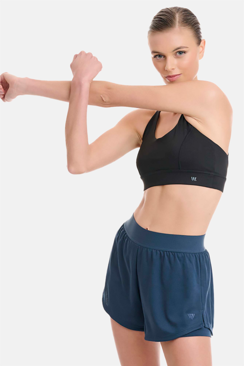 Sports shorts with inner leggings WALK 915-1 BLUE RAF Sports shorts with inner leggings WALK 915-1 BLUE RAF