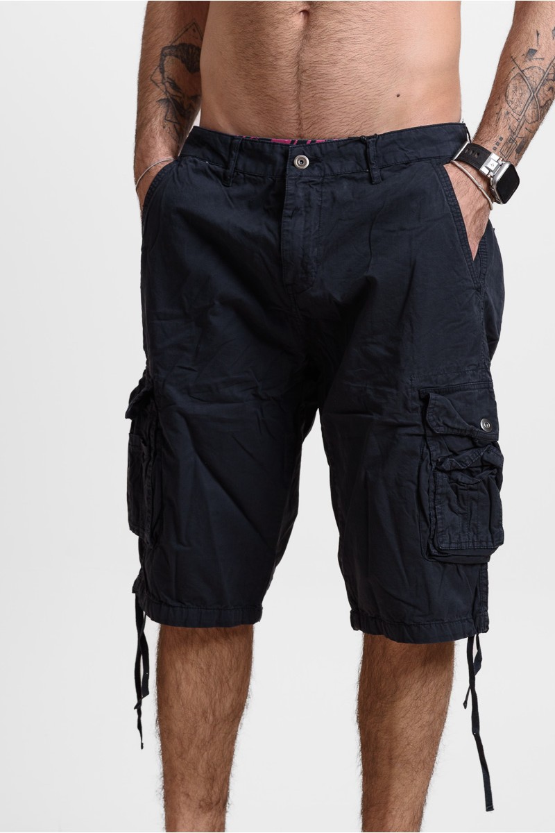 Herren Cargo-Bermuda-Shorts X-FEEL BLAU SCHWARZ X-2265-4 Herren Cargo-Bermuda-Shorts X-FEEL BLAU SCHWARZ X-2265-4