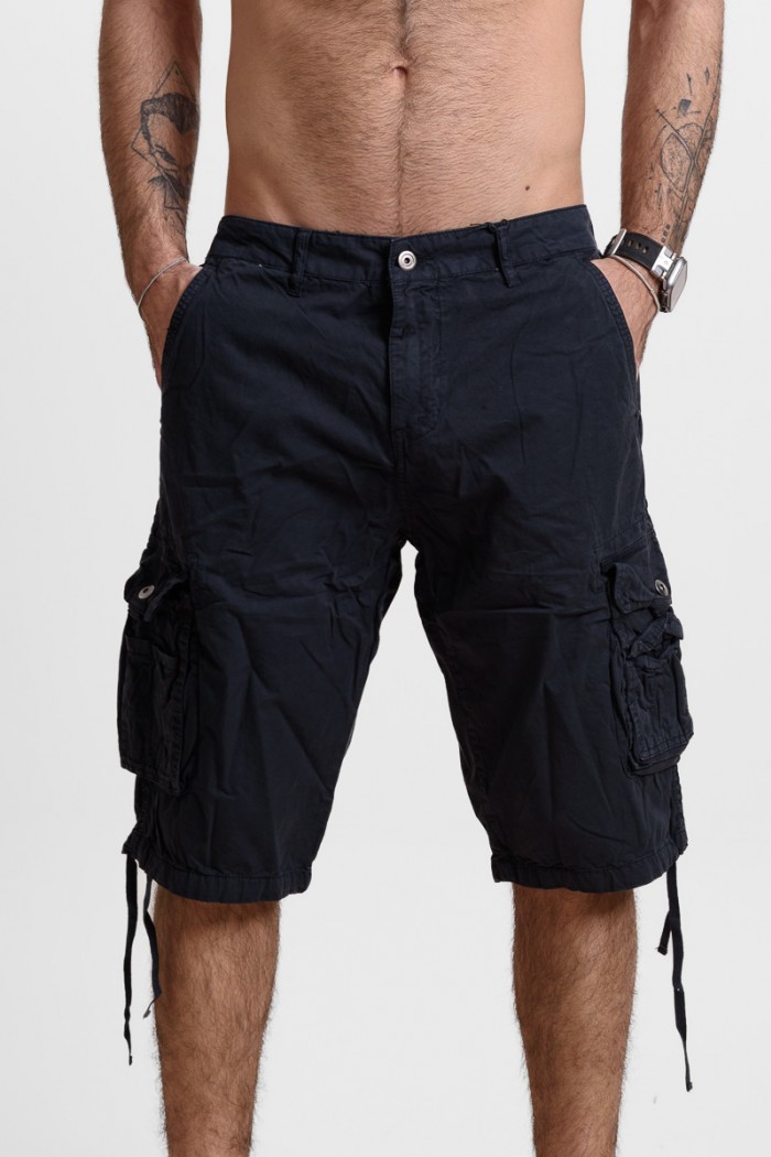 Men's Cargo Bermuda shorts X-FEEL BLUE BLACK X-2265-4