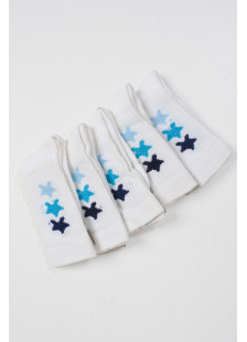 Kinder-Sport-Socken ZENITH 5er-Pack Weiß Sterne 2301