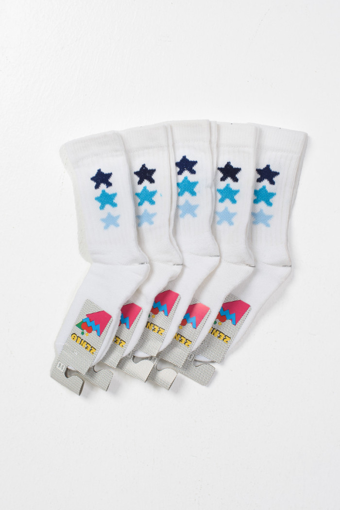 Kinder-Sport-Socken ZENITH 5er-Pack Weiß Sterne 2301