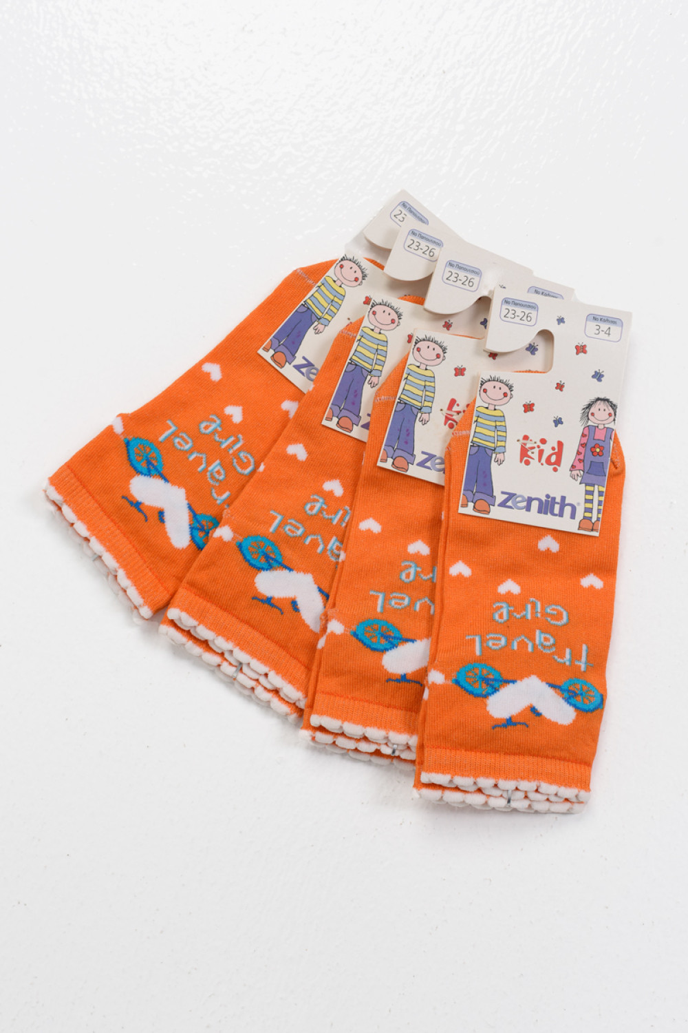 Children's socks ZENITH Orange 4 Pack Semi-fitted 8075