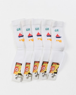 Children's sports socks ZENITH 5 Pack White Stars 2304