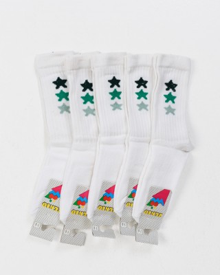 Children's sports socks ZENITH 5 Pack White Stars 2303