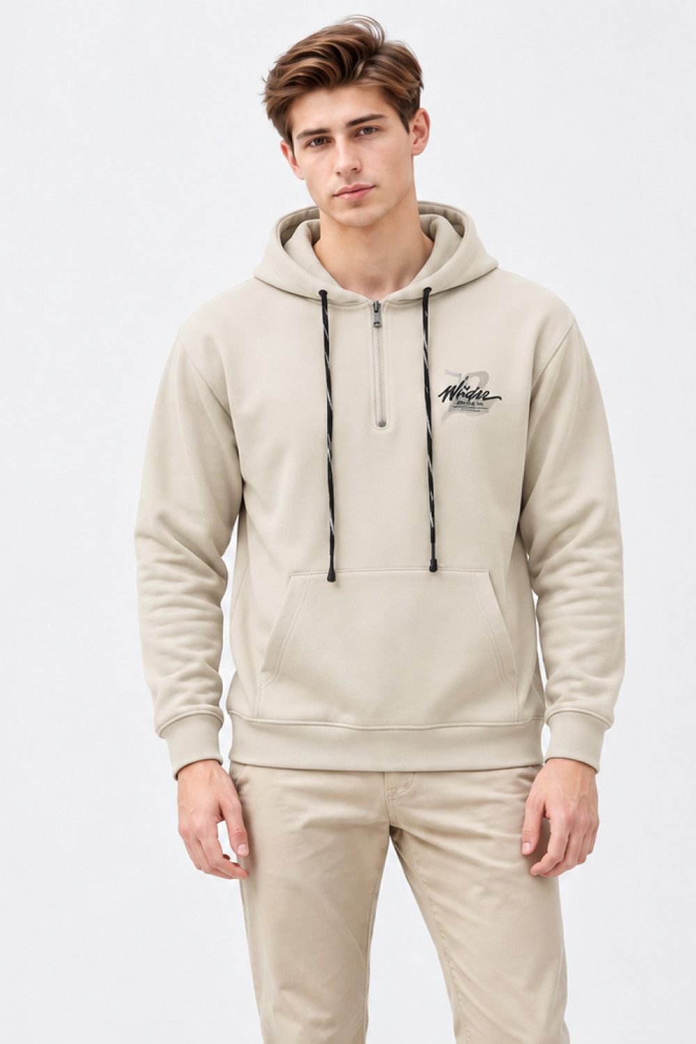 SEVENSTAR LF-231 men's half-zip hooded sweatshirt