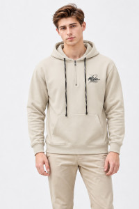 SEVENSTAR LF-231 men's half-zip hooded sweatshirt