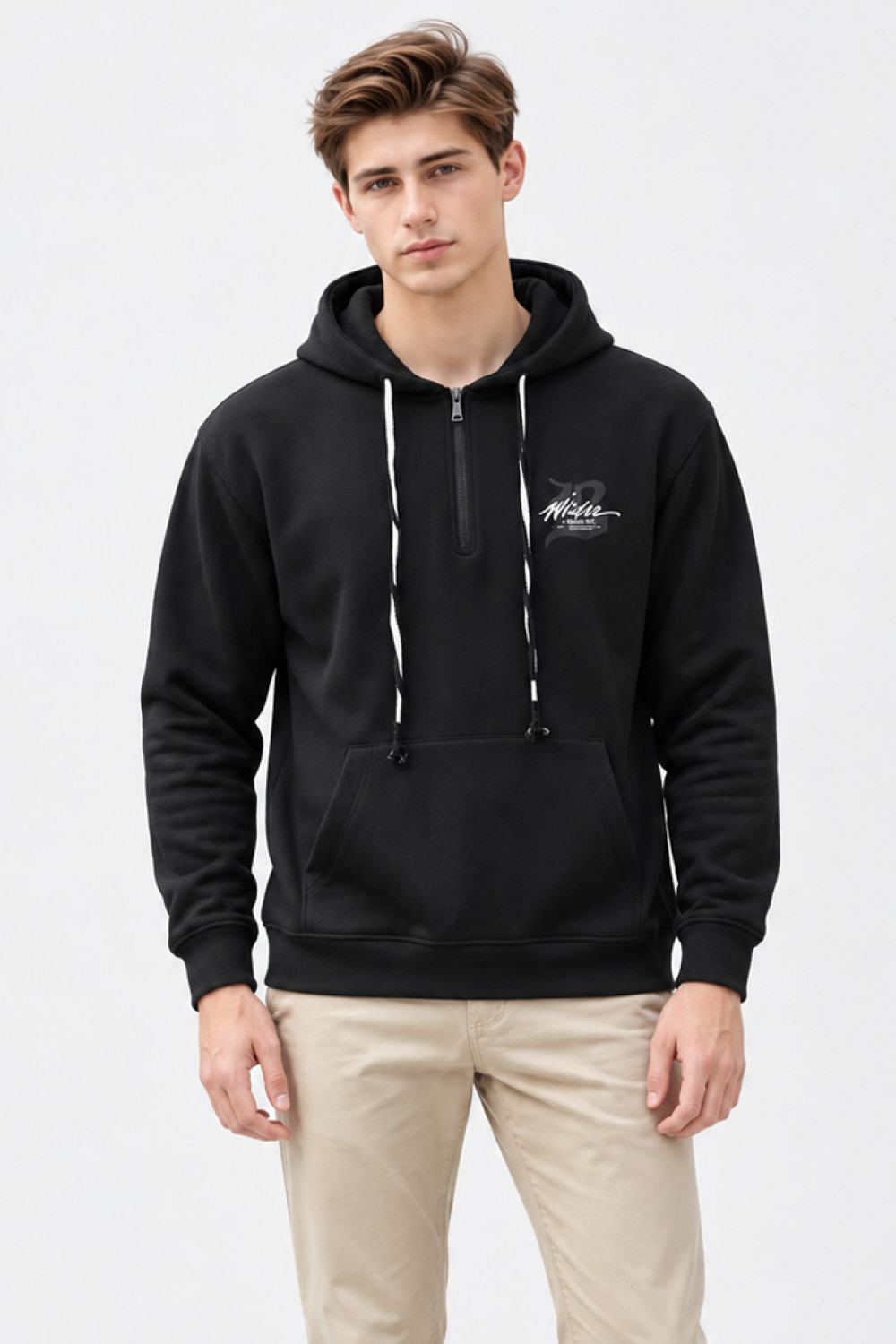 SEVENSTAR LF-231 men's half-zip hooded sweatshirt