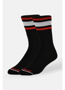 Everyday Sport Socks in Black with Red Stripes