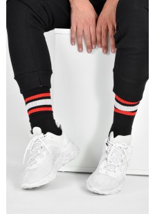 Everyday Sport Socks in Black with Red Stripes