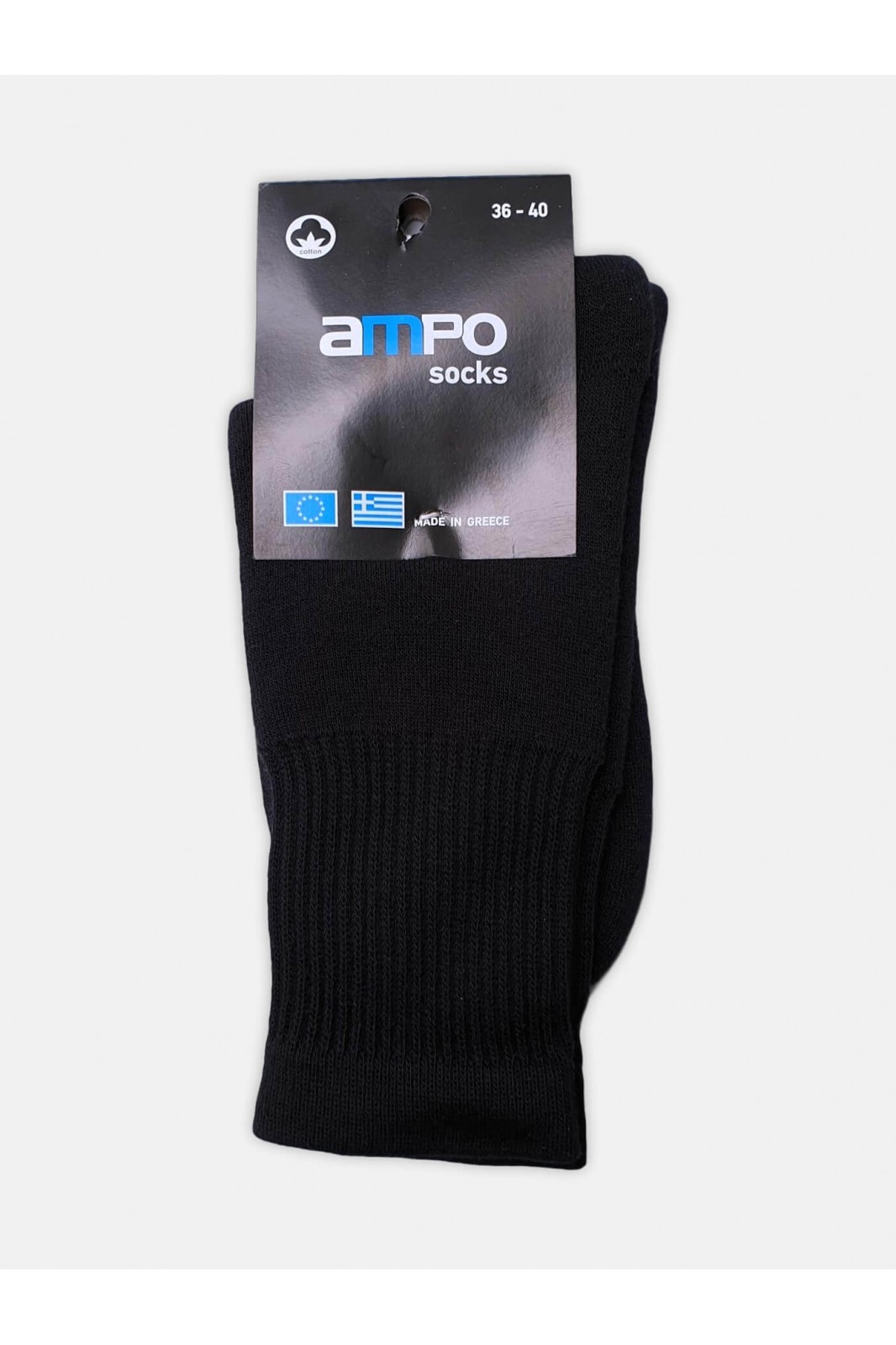 Einfarbige Socken in schwarz und weiß AMPO