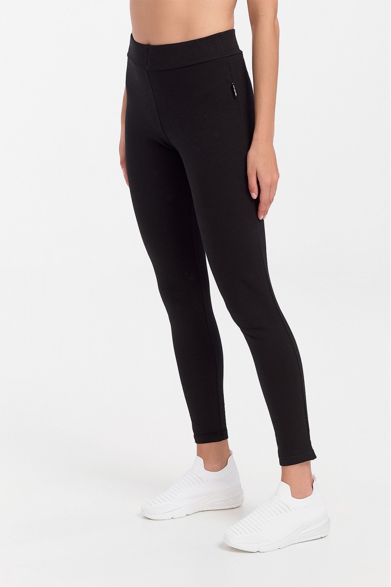 Schwarze gepolsterte ANS-Leggings mit Innenfutter