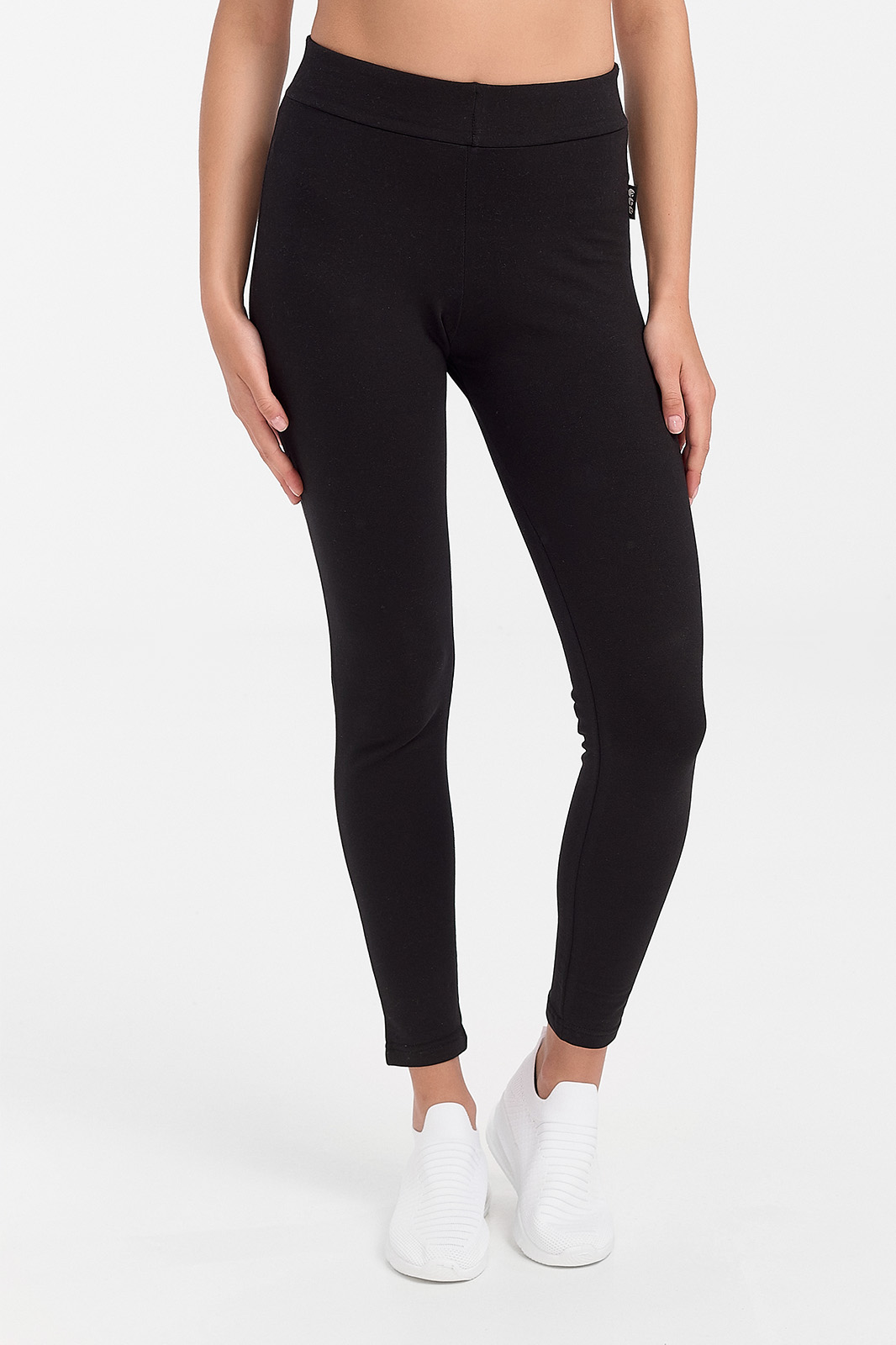 Schwarze gepolsterte ANS-Leggings mit Innenfutter