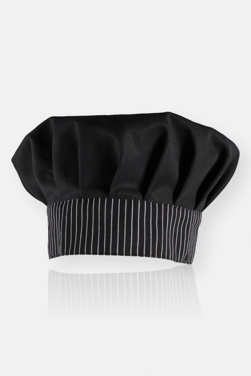 Cooks hat with stripes AXON CHAPEAU Black