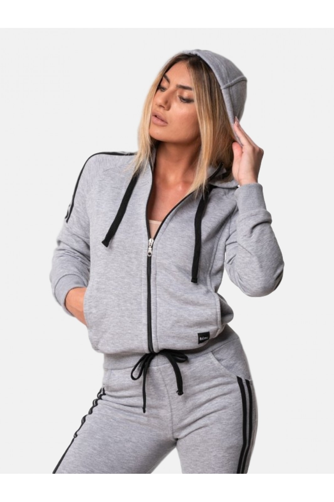 Sports jacket with stripes BODY MOVE 1171 Grey