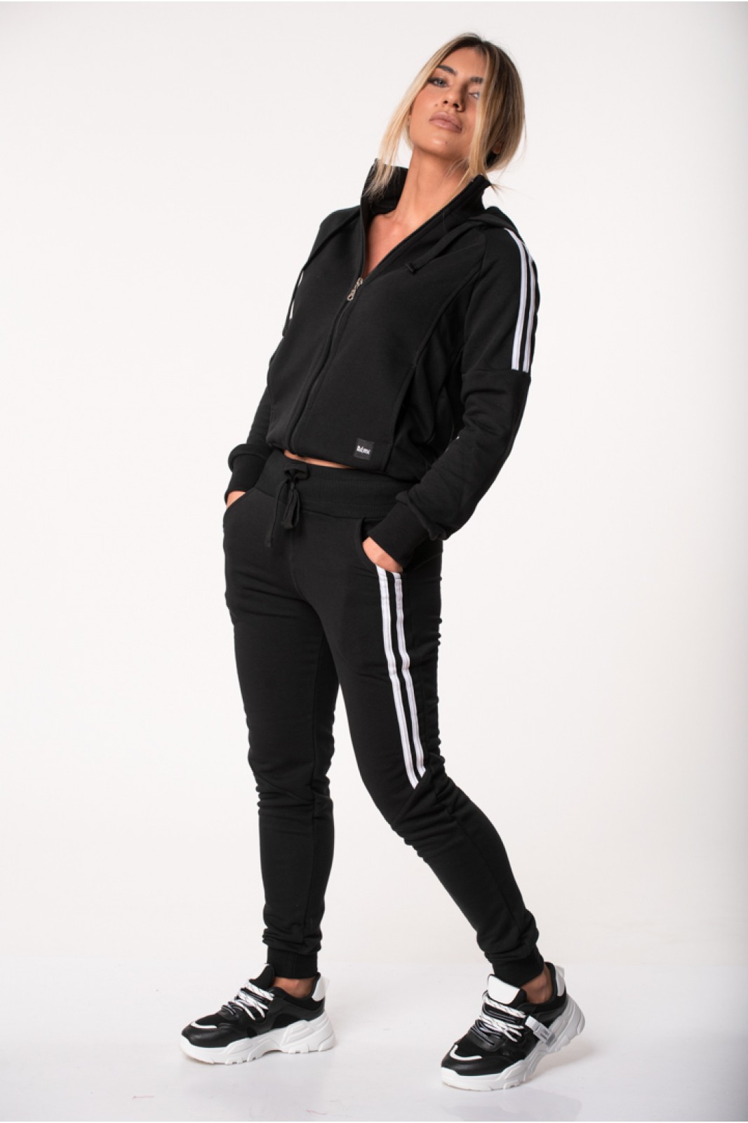 Sports jacket with stripes BODY MOVE 1171 black