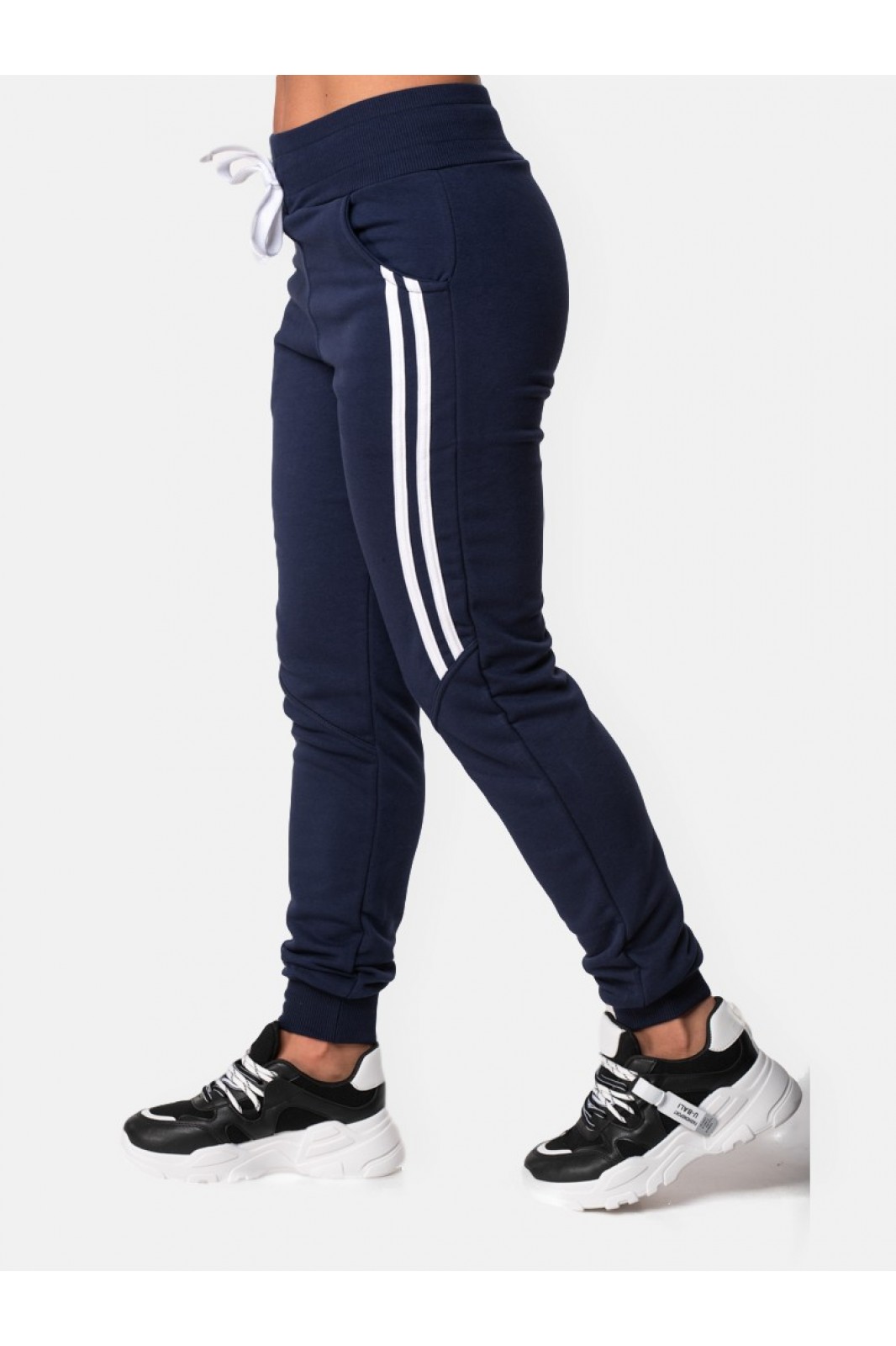 Sports Sweatpants with stripes BODY MOVE 1170 Dark Blue