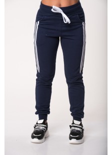 Sports Sweatpants with stripes BODY MOVE 1170 Dark Blue