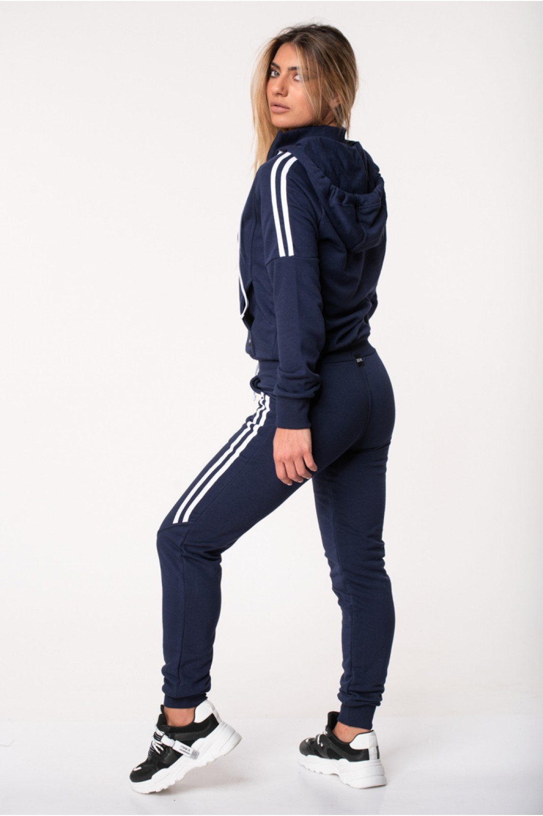 Sports Sweatpants with stripes BODY MOVE 1170 Dark Blue