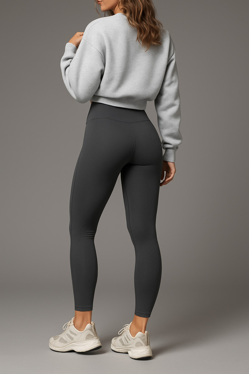 BODY MOVE Dry-Fit Leggings mit hohem Bund in Anthrazit