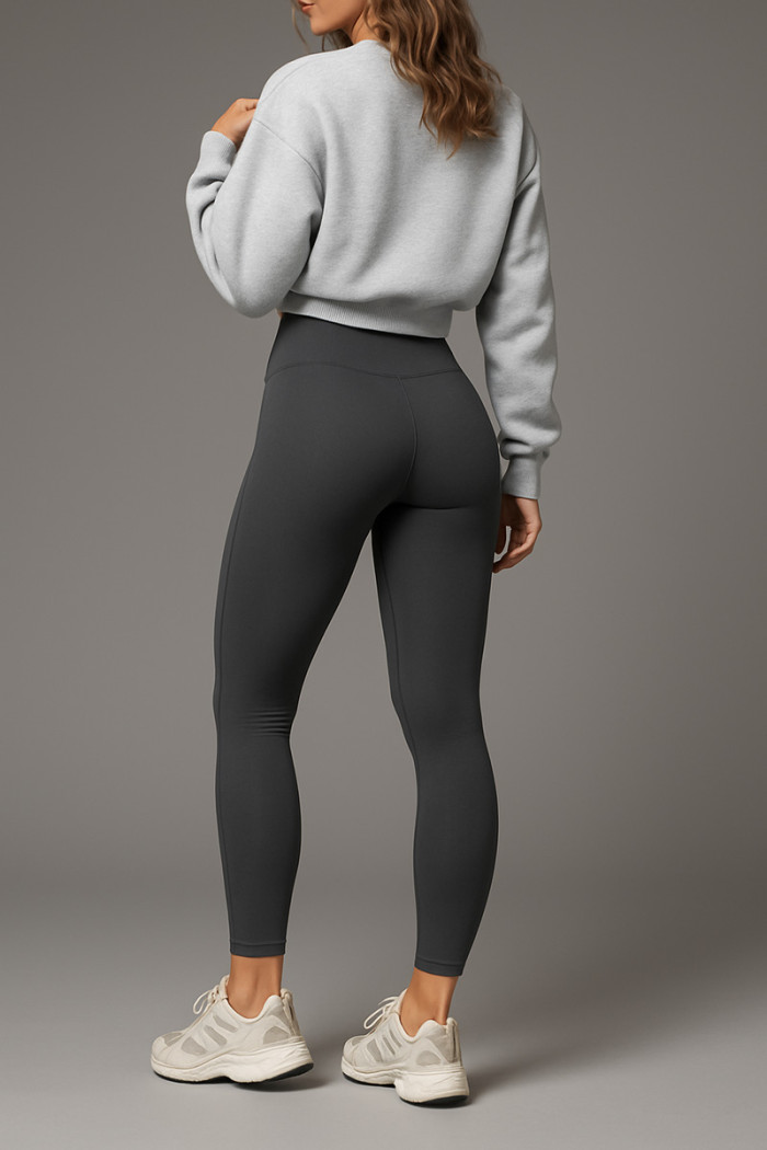 BODY MOVE high-waisted Dry-Fit leggings in charcoal