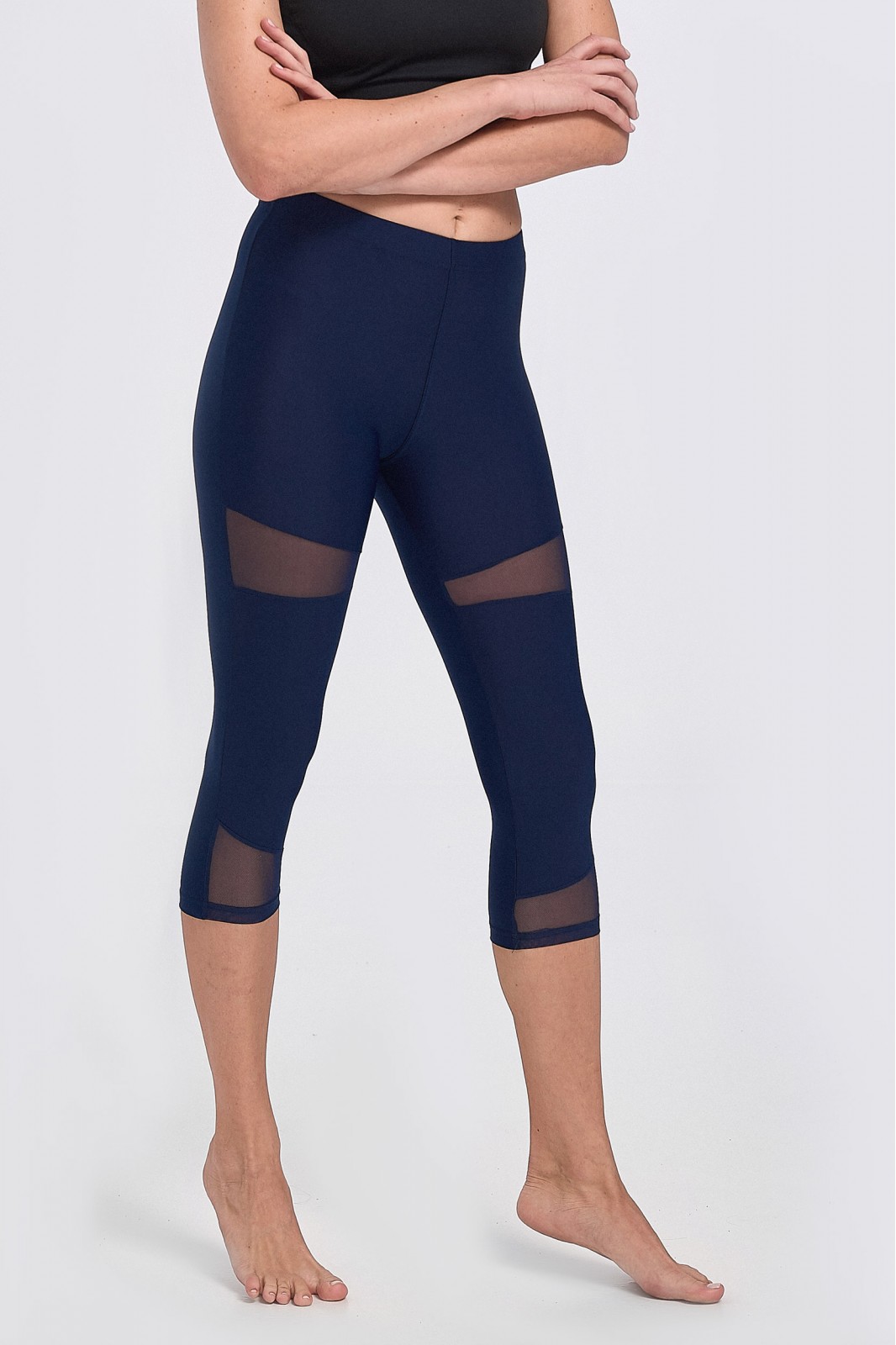 BODY MOVE Capri Leggings with Net