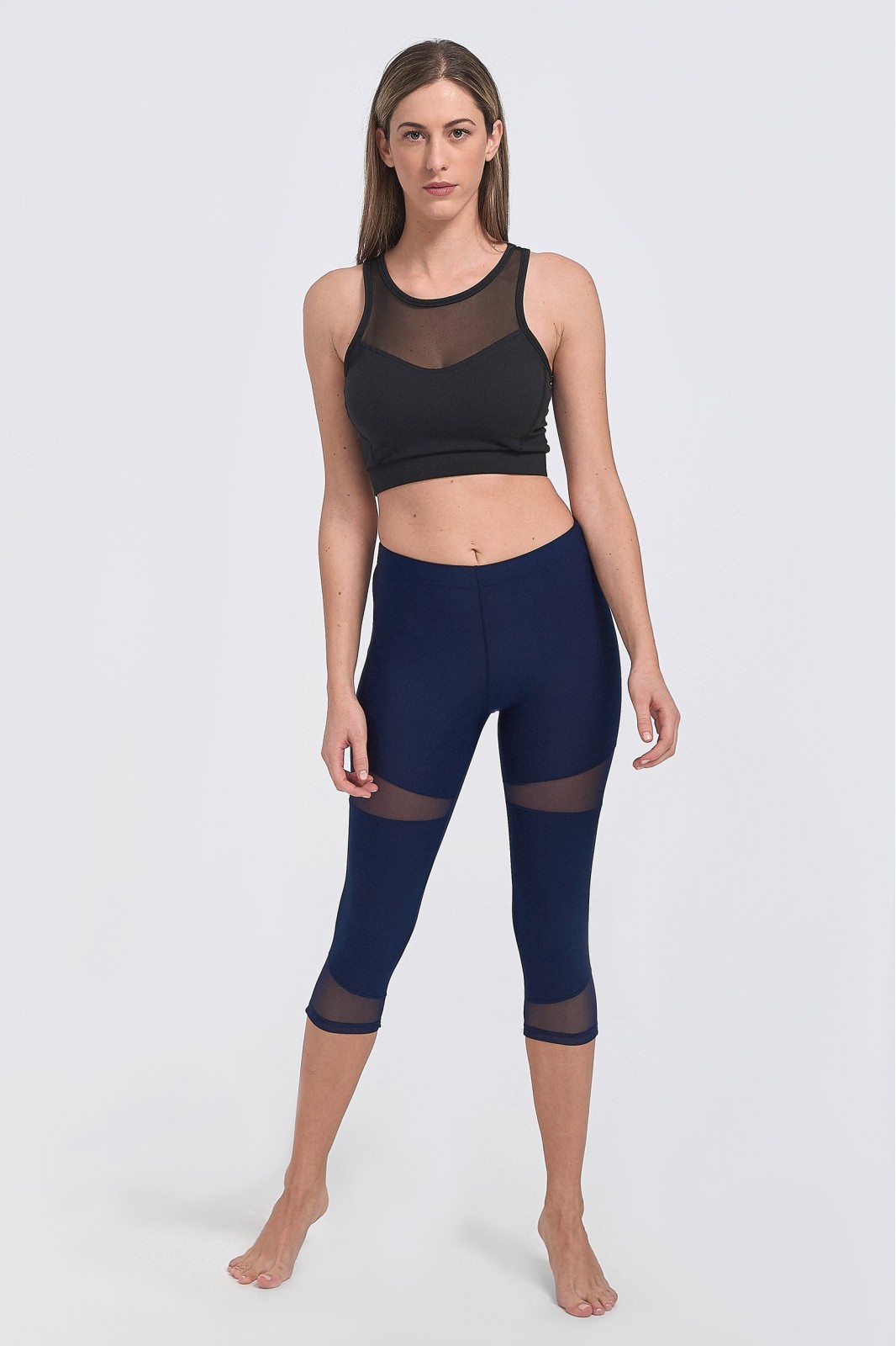 BODY MOVE Capri Leggings with Net