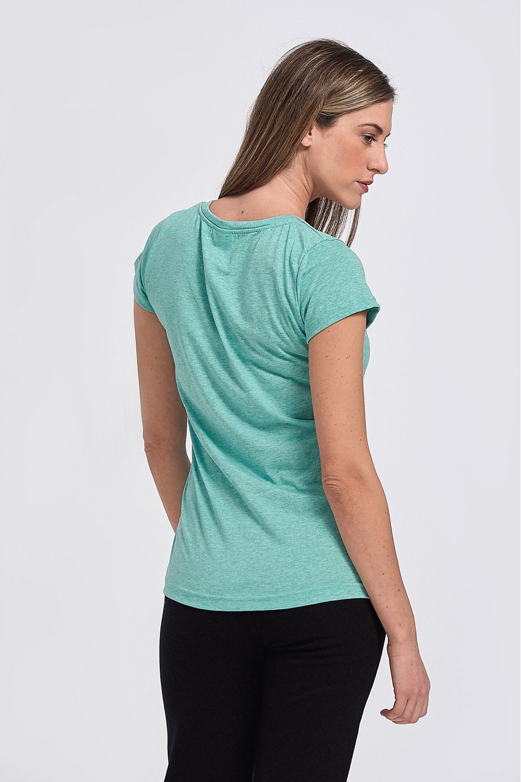 Womens T-shirt Body Move V type