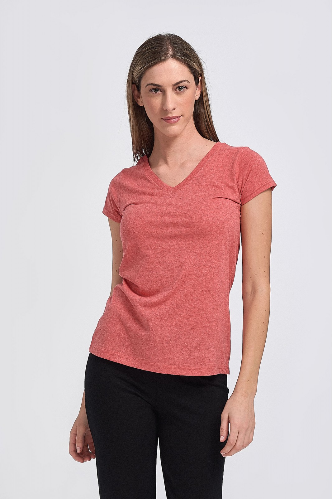 Womens T-shirt Body Move V type