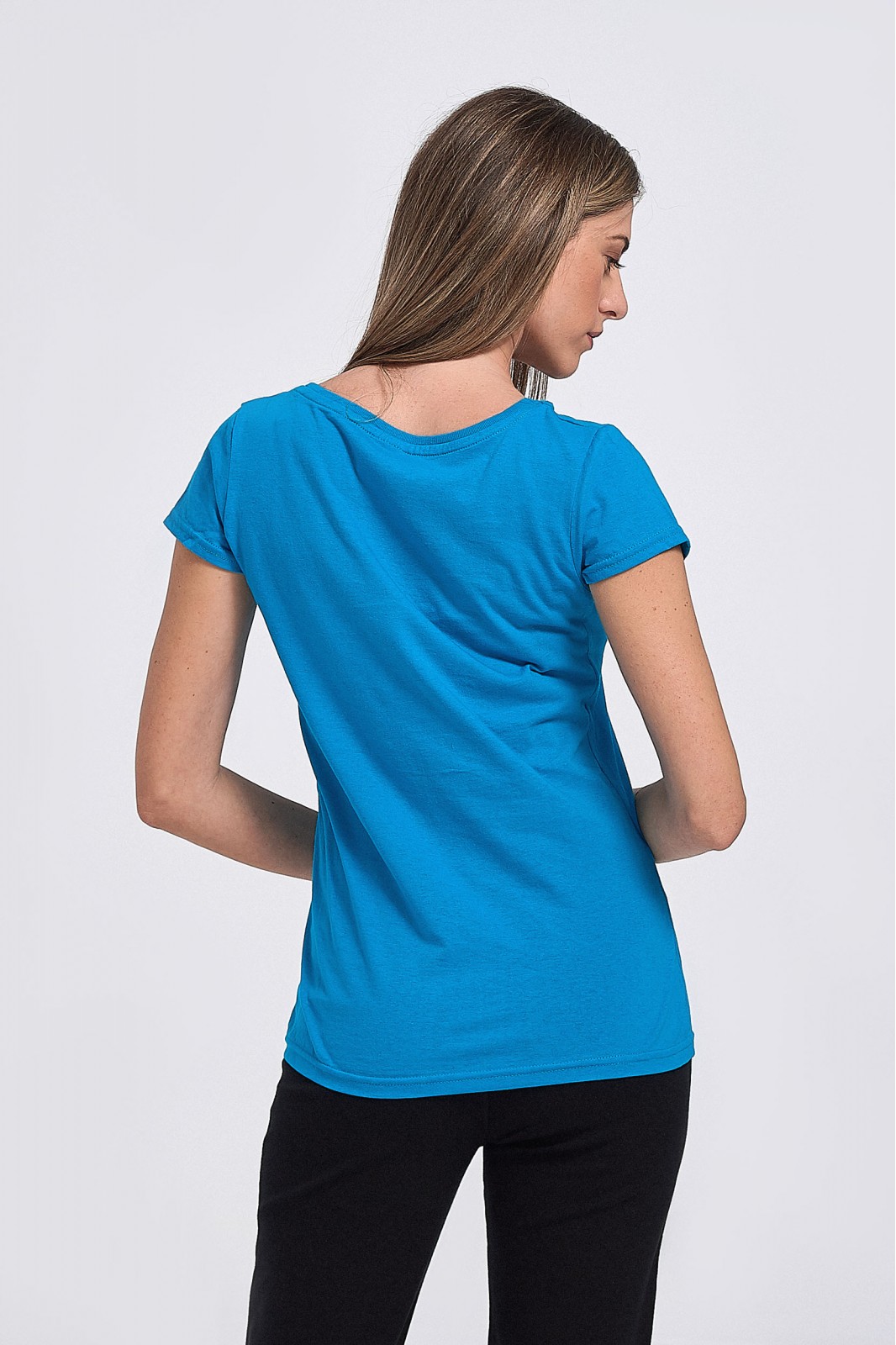 Womens T-shirt Body Move V type