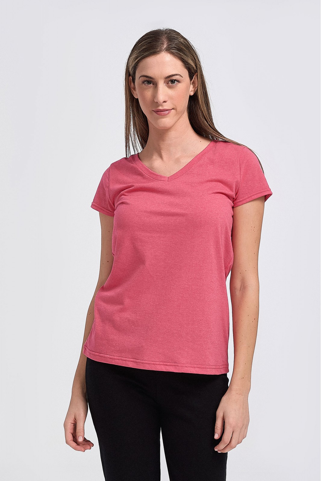 Womens T-shirt Body Move V type