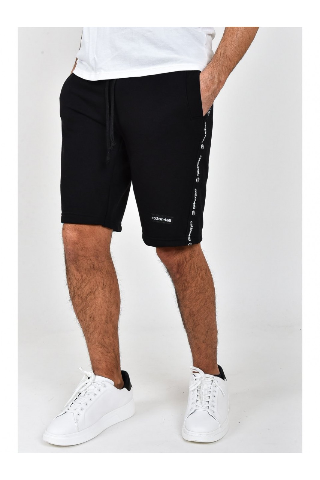 Mens bermuda shorts COTTON4ALL Logo Black 