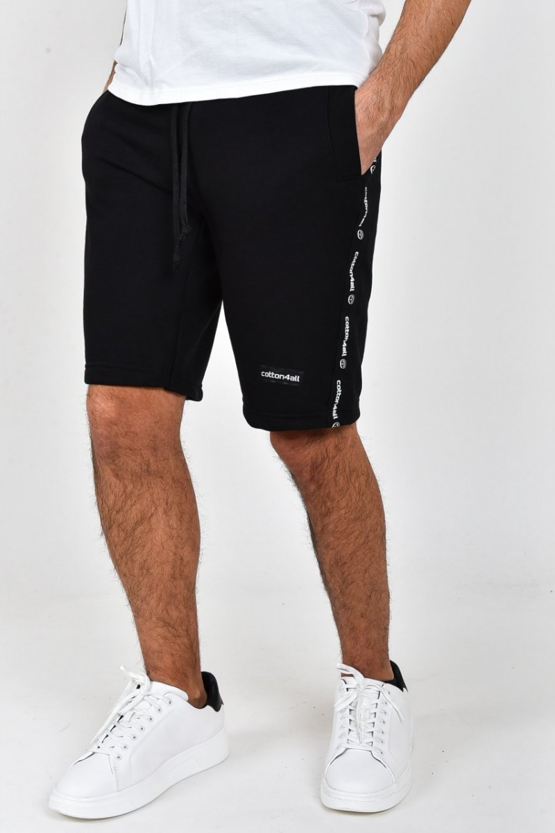 Mens bermuda shorts COTTON4ALL Logo Black 