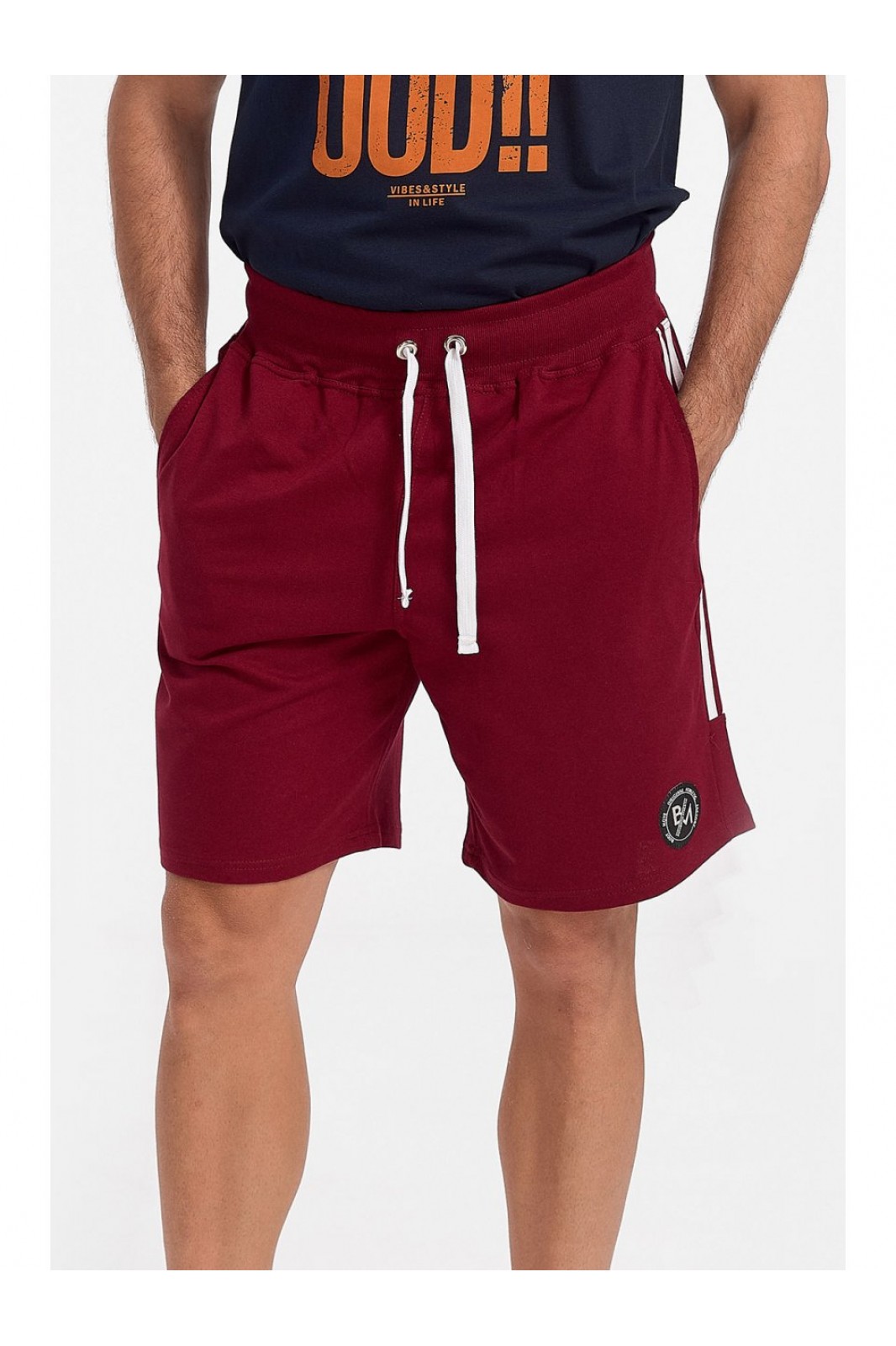 Mens cotton bermuda shorts BODY MOVE Bordeaux 2021