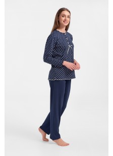 Classic pajamas CHERRY polka dots NAVY