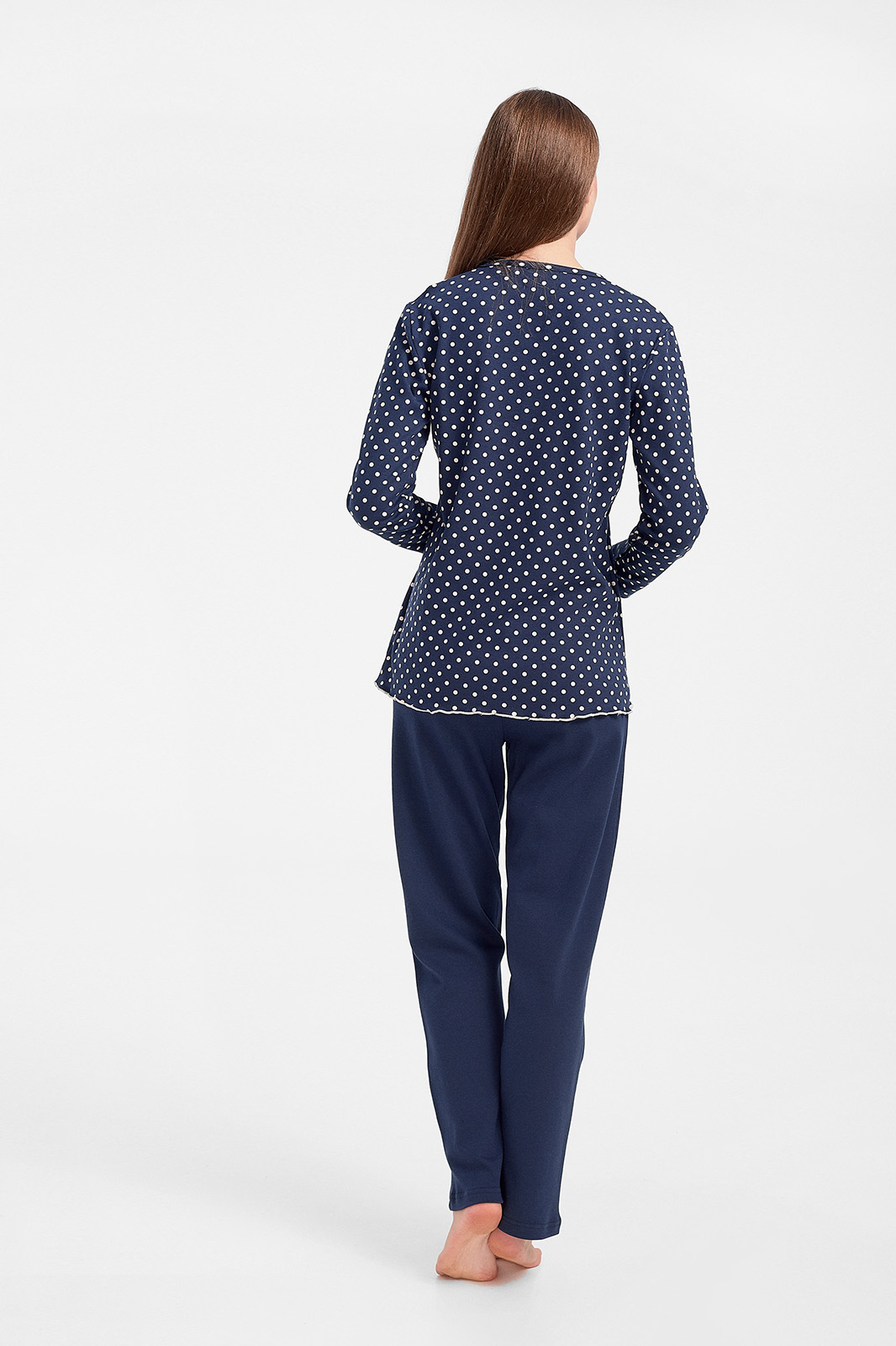 Classic pajamas CHERRY polka dots NAVY