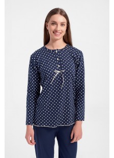 Classic pajamas CHERRY polka dots NAVY