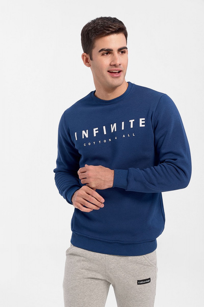 Cotton4all Navy Sweatshirt INFINITE