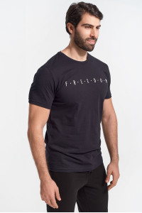 Men's Cotton4all FREEDOM Black T-Shirt 21-200