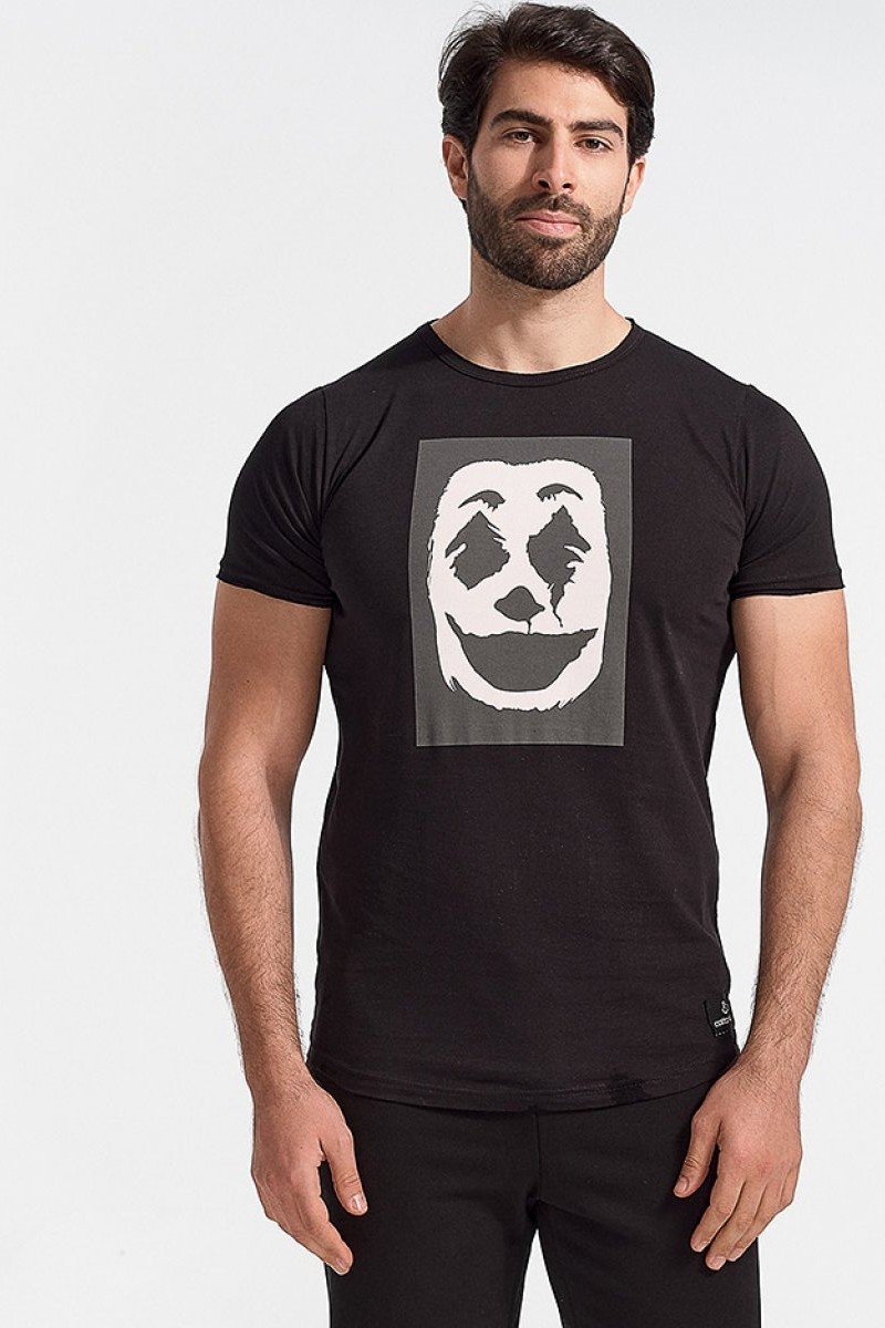 Mens T-Shirt Cotton4all JOKER Black