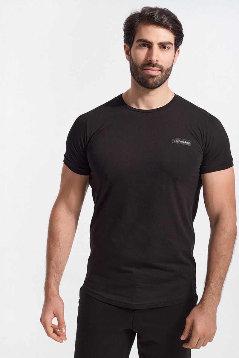 Mens T-Shirt Cotton4all Never Enough Black